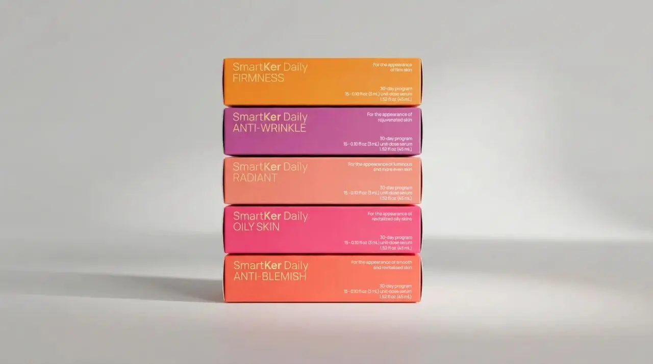 Packaging de las cinco referencias de SmartKer Daily